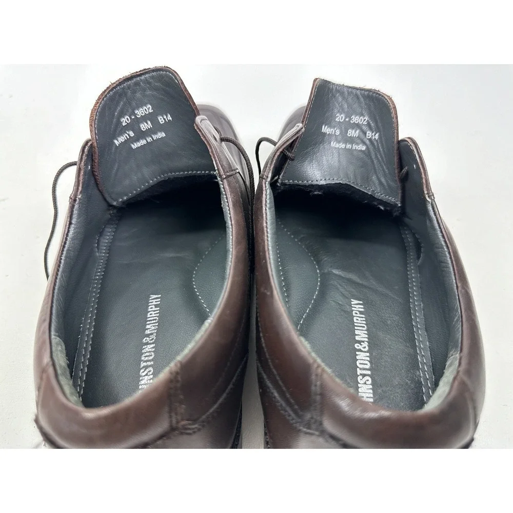 Johnston &‎ Murphy Norvell Leather Oxford Lace Up Mens 8 M Mahogany NEW IN BOX